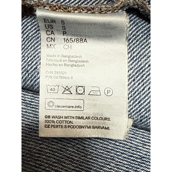 H&M Divided Women's Blue Button Down Long Sleeve Denim Jeans Coat Jacket Size S - Picture 4 of 4